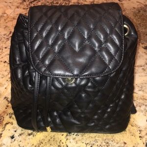 Express—Black Quilted Backpack Purse